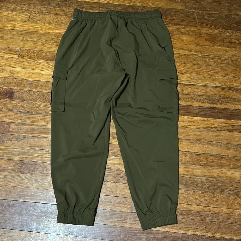 Puma Dark Green Cargo Joggers Style Hiking Pants, XL - Picture 4 of 4
